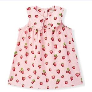 Milkbarn strawberry ruffle collar dress 3-4